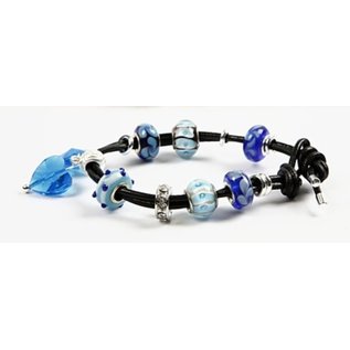 Schmuck Gestalten / Jewellery art Glass Beads Harmony, D: 13-15 mm, blue tones, ranked 10