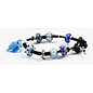 Schmuck Gestalten / Jewellery art Perles de verre Harmony, D: 13-15 mm, tons bleus, classé 10