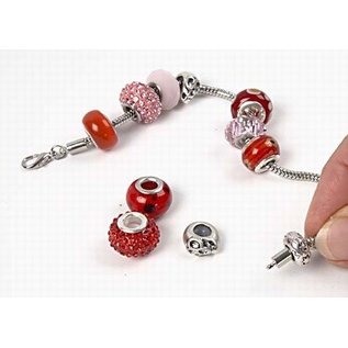 Schmuck Gestalten / Jewellery art Glass beads harmony, D: 13-15 mm, reds, sorted 10