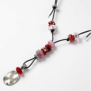 Schmuck Gestalten / Jewellery art Glassperler harmoni, D: 13-15 mm, rød, sortert 10