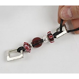 Schmuck Gestalten / Jewellery art Perles de verre harmonie, D: 13-15 mm, rouges, triés 10