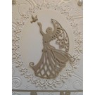 Spellbinders und Rayher Stempelen en embossing stencil, engel met vogel
