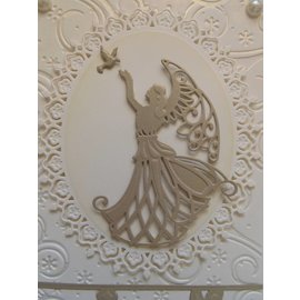 Spellbinders und Rayher Stamping and embossing stencil, angel with bird