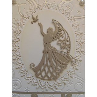 Spellbinders und Rayher Stamping and embossing stencil, angel with bird