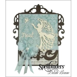 Spellbinders und Rayher Stampaggio e goffratura stencil, angelo con uccello