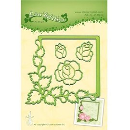 Leane Creatief - Lea'bilities und By Lene Stamping and Embossing stencil, frame with roses