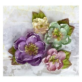 Prima Marketing und Petaloo Fabrics flowers by Prima Marketing, 4 pieces, Victorian