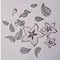sellos transparentes, flores y hojas