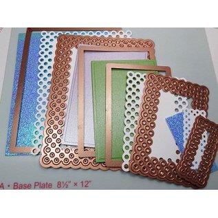 Spellbinders und Rayher Punching jig, Nestabilities, decorative frame and label