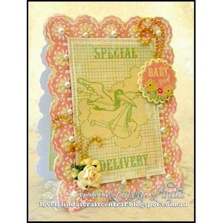 Spellbinders und Rayher Spell stempling og Embossing sjablong, nestabilities, dekorativ ramme og etiketten