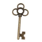 Embellishments / Verzierungen 2 Charms metallo Impostare la chiave, 53x24 mm
