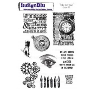 LaBlanche Rubber stamp, IndigoBlu, "prendre le temps", A5