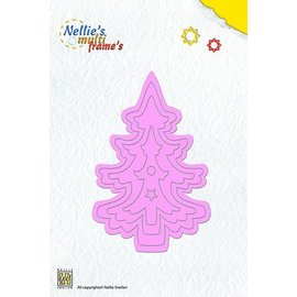 Nellie Snellen Punching and embossing template Nellie`s Multi frame, Christmas tree