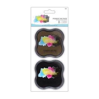 Metallic ink pad Water-based (2p) - brown and black