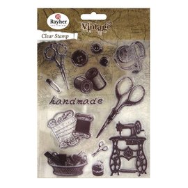 Spellbinders und Rayher Clear stamps, vintage handwork