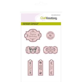 Craftemotions Clear stamps, étiquettes botanique