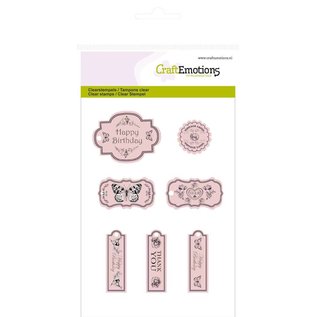 Craftemotions Clear stamps, étiquettes botanique