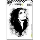 Stempel / Stamp: Transparent Rubber stamp, la femme aux oiseaux