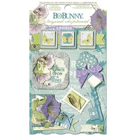 BO BUNNY Stickers, Chipboard Enchanted Garden sorted,