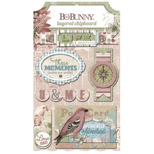 BO BUNNY 3D klistremerker, sponplater Hage Journal sortert,