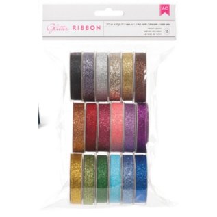 DEKOBAND / RIBBONS / RUBANS ... Un ensemble de 18 Glitter rubans décoratifs !!