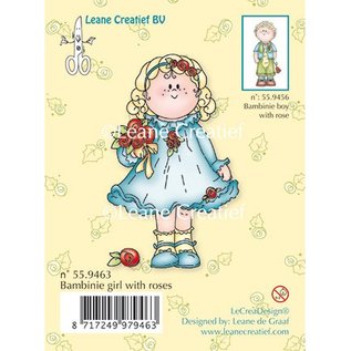 Leane Creatief - Lea'bilities und By Lene Clear stamps, Bambini fille avec des roses