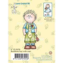 Leane Creatief - Lea'bilities und By Lene Klare stempler, Bambini dreng med en rose