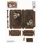 DECOUPAGE AND ACCESSOIRES 2 Decoupage ark A4, nostalgi kuffert i mørke og lys brun