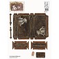 DECOUPAGE AND ACCESSOIRES 2 Decoupage sheet A4, nostalgia suitcase in dark and light brown