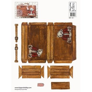 DECOUPAGE AND ACCESSOIRES 2 Decoupage sheet A4, nostalgia suitcase in dark and light brown