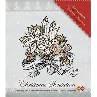 Yvonne Creations Clear stamps, Yvonne de créations, des fleurs et des bougies