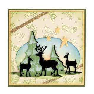 Leane Creatief - Lea'bilities und By Lene Punching and embossing template Lea'bilitie, Christmas trees