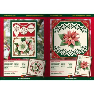 KARTEN und Zubehör / Cards A5 Bastelbuch voor 6 3D kerstkaarten + 6 Card lay-outs