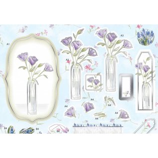 Bilder, 3D Bilder und ausgestanzte Teile usw... Luxury A4 3D die cut sheet with silver foil, Lavender