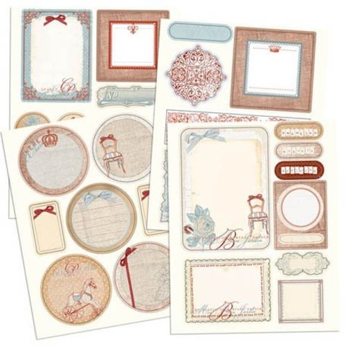 Prima Marketing und Petaloo Prima Marketing, Chipboard Sticker mit Glitter Efekt Prima Marketing und Petaloo Prima Marketing, Chipboard Sticker mit Glitter Efekt