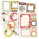 Prima Marketing und Petaloo Prima Marketing, autocollants Chipboard avec des paillettes Efekt