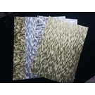 Karten und Scrapbooking Papier, Papier blöcke A4-vel van gelamineerde kartonnen vellen in metaalgravure, 4 vellen, goud en zilver