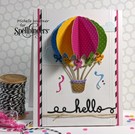 Spellbinders und Rayher Spellbinders, stempelen en Embossing Stencil Up and Away Ballon