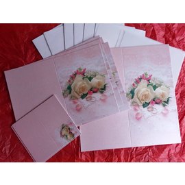 BASTELSETS / CRAFT KITS Carte élégante pour les fêtes, alliances avec roses blanches - LAST SET!