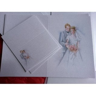 BASTELSETS / CRAFT KITS Classy card set, newlyweds: for 6 invitation cards, 2 menu cards and 6 place cards! LAST SET!