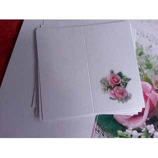 BASTELSETS / CRAFT KITS Elegante juego de tarjetas para ocasiones festivas, anillos de boda con rosas rosadas - ¡ÚLTIMO JUEGO!