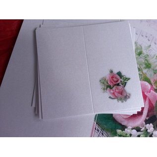 BASTELSETS / CRAFT KITS Elegante set di carte per occasioni festive, fedi nuziali con rose rosa - ULTIMO SET!