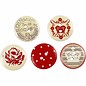 Embellishments / Verzierungen 15 Designer Buttons, Wooden Buttons with 2 holes and prints