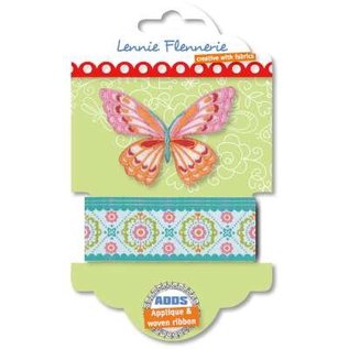 Textil Lennie Flennerie, cinta de tela mariposa y apliques