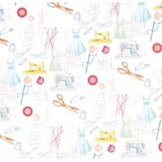 Textil Tessuto su carta, autoadesiva, Happy Days, 30,5 x 30,5 centimetri