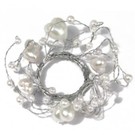 Embellishments / Verzierungen Pearl Anello con diametro anello cuori 3 cm PVC scatola 1 pezzo, bianco