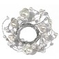 Embellishments / Verzierungen Anillo de perlas con un diámetro de anillo corazones 3 cm, PVC cuadro 1 pieza, blanco