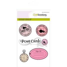 Craftemotions Transparent stamps A6, Labels + Postcard