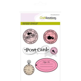 Craftemotions Transparent stempel A6, Labels + Postcard