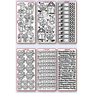 STICKER / AUTOCOLLANT Stickerset: 6 adhesivo decorativo, tema diferente: el casarse, amor